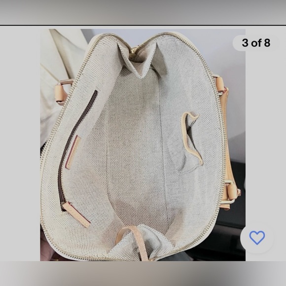 DOONEY & BOURKE Satchel  Leather & Canvas Denim DB Monogram Logo Handbag - Picture 4 of 16